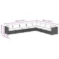 Set Divani da Giardino con Cuscini 8 pz in Polyrattan Nero Set Divani da Giardino con Cuscini 8 pz in Polyrattan Nero