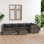 Set Divani da Giardino 7 pz con Cuscini in Polyrattan Grigio Set Divani da Giardino 7 pz con Cuscini in Polyrattan Grigio