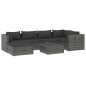 Set Divani da Giardino 7 pz con Cuscini in Polyrattan Grigio Set Divani da Giardino 7 pz con Cuscini in Polyrattan Grigio