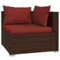 Set da Giardino 7 pz con Cuscini in Polyrattan Marrone Set da Giardino 7 pz con Cuscini in Polyrattan Marrone