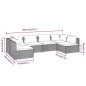 Set Salotto da Giardino 6 pz con Cuscini in Polyrattan Nero