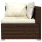 Set Divani da Giardino 7 pz con Cuscini in Polyrattan Marrone Set Divani da Giardino 7 pz con Cuscini in Polyrattan Marrone