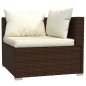 Set Divani da Giardino 7 pz con Cuscini in Polyrattan Marrone Set Divani da Giardino 7 pz con Cuscini in Polyrattan Marrone