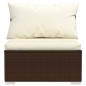 Set Divani da Giardino 7 pz con Cuscini in Polyrattan Marrone Set Divani da Giardino 7 pz con Cuscini in Polyrattan Marrone