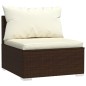 Set Divani da Giardino 7 pz con Cuscini in Polyrattan Marrone Set Divani da Giardino 7 pz con Cuscini in Polyrattan Marrone