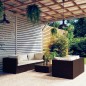 Set Divani da Giardino 6 pz con Cuscini in Polyrattan Marrone Set Divani da Giardino 6 pz con Cuscini in Polyrattan Marrone