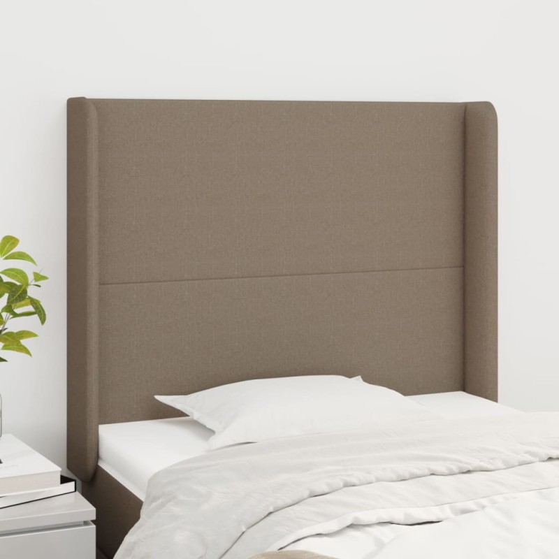 vidaXL Testiera ad Orecchio Tortora 103x16x118/128 cm in Tessuto