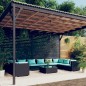Set Divani da Giardino 11 pz con Cuscini in Polyrattan Nero Set Divani da Giardino 11 pz con Cuscini in Polyrattan Nero
