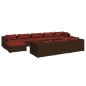 Set Divani da Giardino 10 pz con Cuscini in Polyrattan Marrone Set Divani da Giardino 10 pz con Cuscini in Polyrattan Marrone