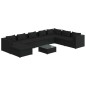 Set Divani da Giardino 9 pz con Cuscini in Polyrattan Nero Set Divani da Giardino 9 pz con Cuscini in Polyrattan Nero