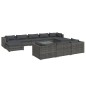 vidaXL Set Divani da Giardino 11 pz con Cuscini in Polyrattan Grigio vidaXL Set Divani da Giardino 11 pz con Cuscini in Polyrattan Grigio