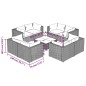 Set Divani da Giardino 9 pz con Cuscini in Polyrattan Grigio Set Divani da Giardino 9 pz con Cuscini in Polyrattan Grigio