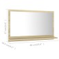 Specchio da Bagno Rovere Sonoma 60x10,5x37 cm in Truciolato Specchio da Bagno Rovere Sonoma 60x10,5x37 cm in Truciolato
