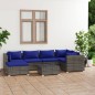 Set Divani da Giardino 7 pz con Cuscini in Polyrattan Grigio Set Divani da Giardino 7 pz con Cuscini in Polyrattan Grigio