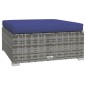 Set Divani da Giardino 7 pz con Cuscini in Polyrattan Grigio Set Divani da Giardino 7 pz con Cuscini in Polyrattan Grigio