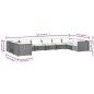 Set Divani da Giardino 10 pz con Cuscini in Polyrattan Marrone Set Divani da Giardino 10 pz con Cuscini in Polyrattan Marrone
