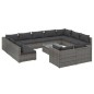 vidaXL Set Divani da Giardino 12 pz con Cuscini in Polyrattan Grigio vidaXL Set Divani da Giardino 12 pz con Cuscini in Polyrattan Grigio