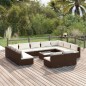 Set Divani da Giardino 12 pz con Cuscini in Polyrattan Marrone Set Divani da Giardino 12 pz con Cuscini in Polyrattan Marrone