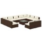 Set Divani da Giardino 12 pz con Cuscini in Polyrattan Marrone Set Divani da Giardino 12 pz con Cuscini in Polyrattan Marrone