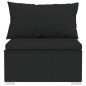 Set Divani da Giardino 7 pz con Cuscini in Polyrattan Nero Set Divani da Giardino 7 pz con Cuscini in Polyrattan Nero