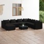 Set Divani da Giardino 8 pz con Cuscini in Polyrattan Nero Set Divani da Giardino 8 pz con Cuscini in Polyrattan Nero