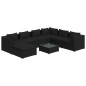 Set Divani da Giardino 8 pz con Cuscini in Polyrattan Nero Set Divani da Giardino 8 pz con Cuscini in Polyrattan Nero