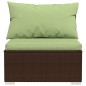 Set Divani da Giardino 12 pz con Cuscini in Polyrattan Marrone Set Divani da Giardino 12 pz con Cuscini in Polyrattan Marrone
