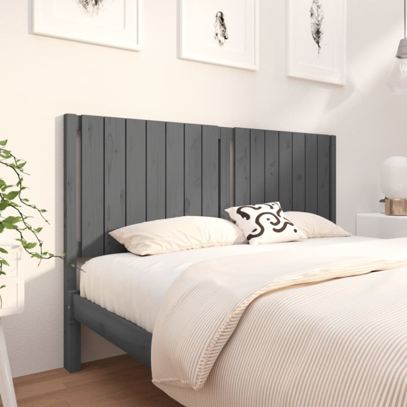 Testiera per Letto Grigia 155,5x4x100 cm Legno Massello di Pino Testiera per Letto Grigia 155,5x4x100 cm Legno Massello di Pino