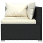 Set Divani da Giardino 4 pz con Cuscini in Polyrattan Nero Set Divani da Giardino 4 pz con Cuscini in Polyrattan Nero