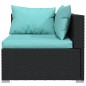 Set Divani da Giardino 6 pz con Cuscini in Polyrattan Nero Set Divani da Giardino 6 pz con Cuscini in Polyrattan Nero