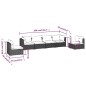 Set Divani da Giardino 6 pz con Cuscini in Polyrattan Nero Set Divani da Giardino 6 pz con Cuscini in Polyrattan Nero