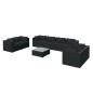 Set Divani da Giardino 9 pz con Cuscini in Polyrattan Nero Set Divani da Giardino 9 pz con Cuscini in Polyrattan Nero