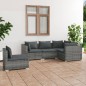 Set Divani da Giardino 5 pz con Cuscini in Polyrattan Grigio Set Divani da Giardino 5 pz con Cuscini in Polyrattan Grigio