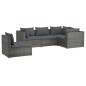 Set Divani da Giardino 5 pz con Cuscini in Polyrattan Grigio Set Divani da Giardino 5 pz con Cuscini in Polyrattan Grigio