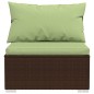 Set Divani da Giardino 7 pz con Cuscini in Polyrattan Marrone Set Divani da Giardino 7 pz con Cuscini in Polyrattan Marrone