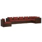 Set Divani da Giardino 7 pz con Cuscini in Polyrattan Marrone Set Divani da Giardino 7 pz con Cuscini in Polyrattan Marrone