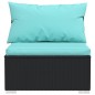 Set Divani da Giardino 9 pz con Cuscini in Polyrattan Nero Set Divani da Giardino 9 pz con Cuscini in Polyrattan Nero