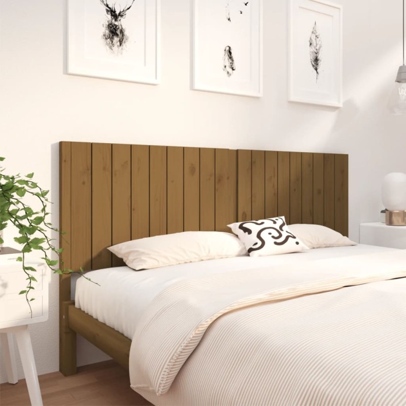 Testiera per Letto Miele 185,5x4x100 cm Legno Massello di Pino Testiera per Letto Miele 185,5x4x100 cm Legno Massello di Pino