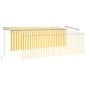 Tenda da Sole Retrattile Parasole e LED 4,5x3m Gialla e Bianca Tenda da Sole Retrattile Parasole e LED 4,5x3m Gialla e Bianca