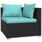 Set Salotto da Giardino 10pz con Cuscini in Polyrattan Nero Set Salotto da Giardino 10pz con Cuscini in Polyrattan Nero