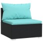 Set Salotto da Giardino 10pz con Cuscini in Polyrattan Nero Set Salotto da Giardino 10pz con Cuscini in Polyrattan Nero