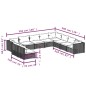 Set Salotto da Giardino 10pz con Cuscini in Polyrattan Nero Set Salotto da Giardino 10pz con Cuscini in Polyrattan Nero