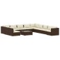 Set Divani da Giardino 12 pz con Cuscini in Polyrattan Marrone Set Divani da Giardino 12 pz con Cuscini in Polyrattan Marrone