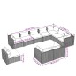 Set Divani da Giardino 10 pz con Cuscini in Polyrattan Marrone Set Divani da Giardino 10 pz con Cuscini in Polyrattan Marrone