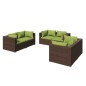 Set Divani da Giardino 6 pz con Cuscini in Polyrattan Marrone Set Divani da Giardino 6 pz con Cuscini in Polyrattan Marrone