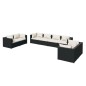 Set Divani da Giardino 8 pz con Cuscini in Polyrattan Nero Set Divani da Giardino 8 pz con Cuscini in Polyrattan Nero