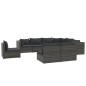 Set Divani da Giardino 9 pz con Cuscini in Polyrattan Grigio Set Divani da Giardino 9 pz con Cuscini in Polyrattan Grigio