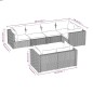 Set Divani da Giardino 7 pz con Cuscini in Polyrattan Marrone Set Divani da Giardino 7 pz con Cuscini in Polyrattan Marrone