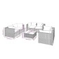 Set Divani da Giardino 7 pz con Cuscini in Polyrattan Nero Set Divani da Giardino 7 pz con Cuscini in Polyrattan Nero