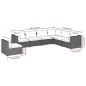 Set Divani da Giardino 7 pz con Cuscini in Polyrattan Marrone Set Divani da Giardino 7 pz con Cuscini in Polyrattan Marrone